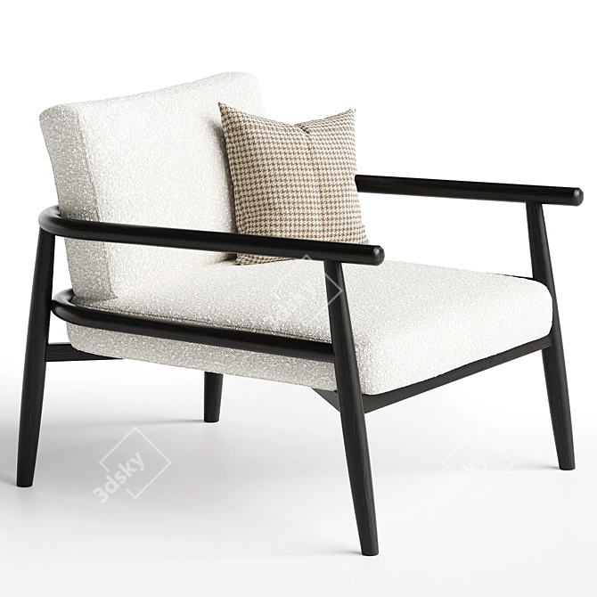 Elegant Teresa Fabric Armchair 3D model image 2