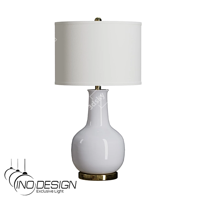 Modern White Ceramic Table Lamp 3D model image 1