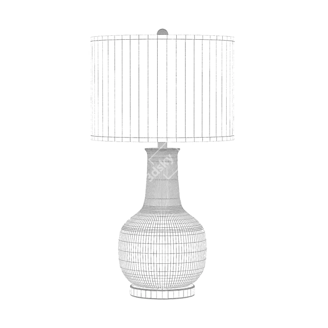 Modern White Ceramic Table Lamp 3D model image 2