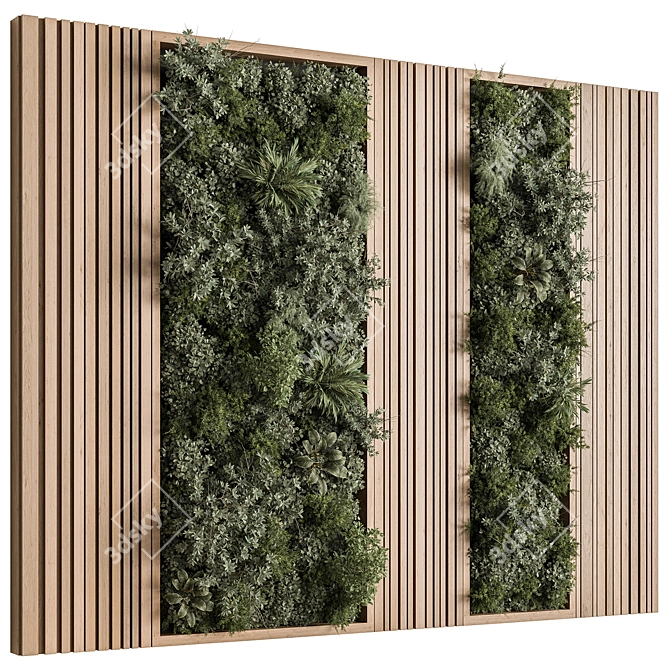 Green Wall Vertical Garden Display 3D model image 1