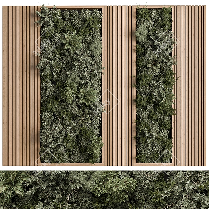 Green Wall Vertical Garden Display 3D model image 2