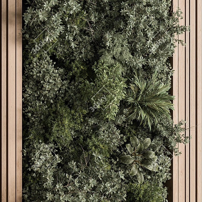 Green Wall Vertical Garden Display 3D model image 3