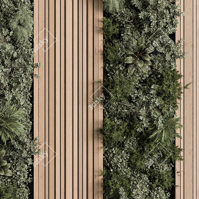 Green Wall Vertical Garden Display 3D model image 4