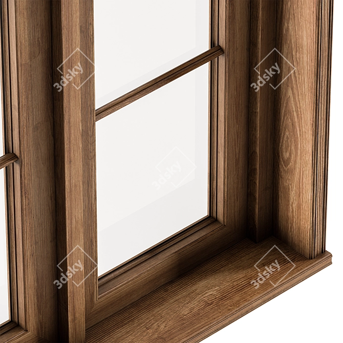 Timeless Wooden Windows Set 25 3D model image 3