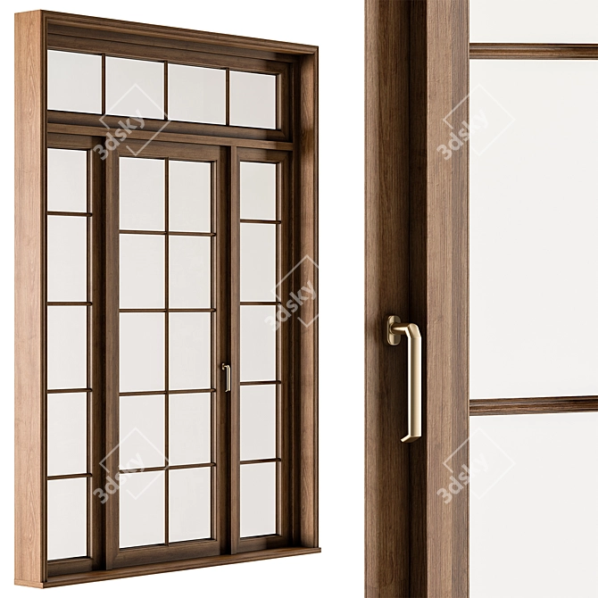 Timeless Wooden Windows Set 25 3D model image 4