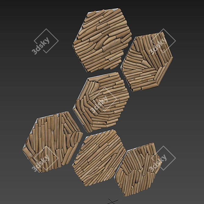 Polygonal Branch Textured 3D Model 3D model image 5