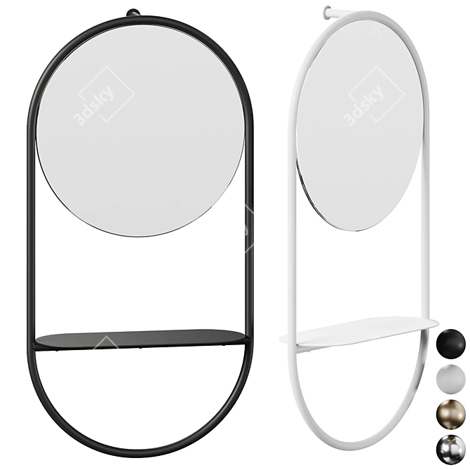 Modern Round Wall Mirror Connubia 3D model image 1