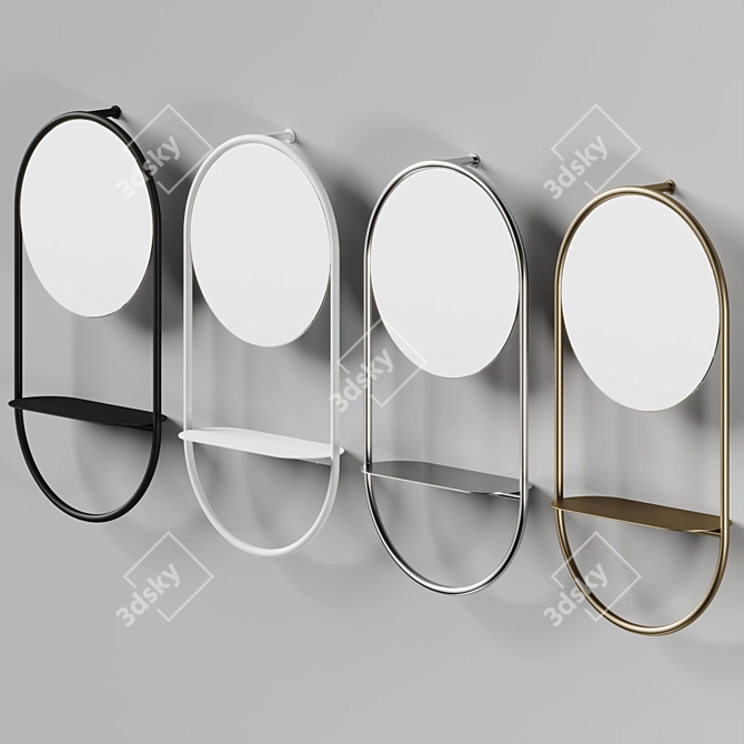 Modern Round Wall Mirror Connubia 3D model image 4