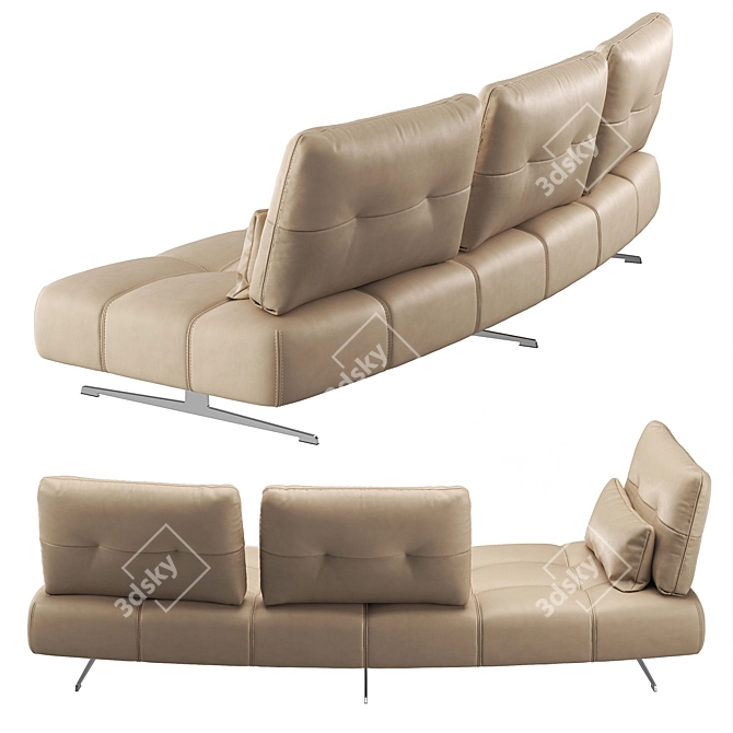 Modern Italian Sofa with Adjustable Backrest 3D model image 3