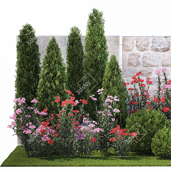 Elegant Garden Plant Collection 3D model image 2