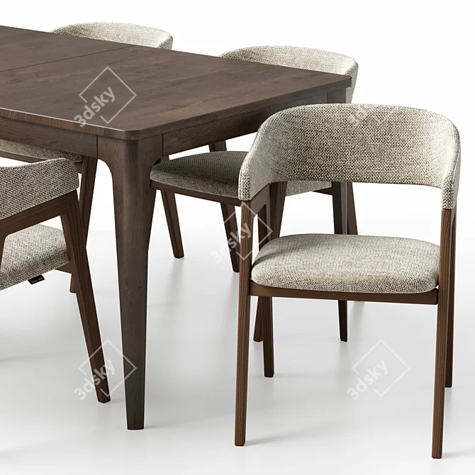 Customizable Chelsea Chair & Extendable NY Table 3D model image 4