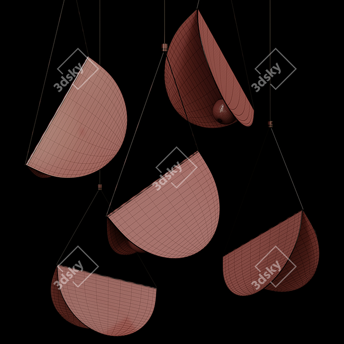 Modern Hanging Lamp AIR 3D model image 5