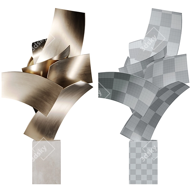 Abstract Metal Sculpture by Matt Devine 3D model image 4