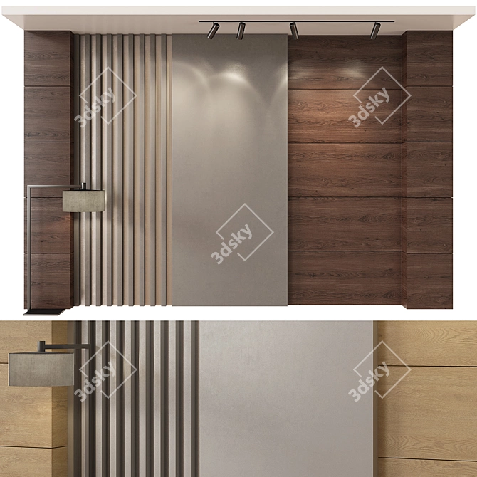 Modern Textured Wall Panel Set 3D model image 3