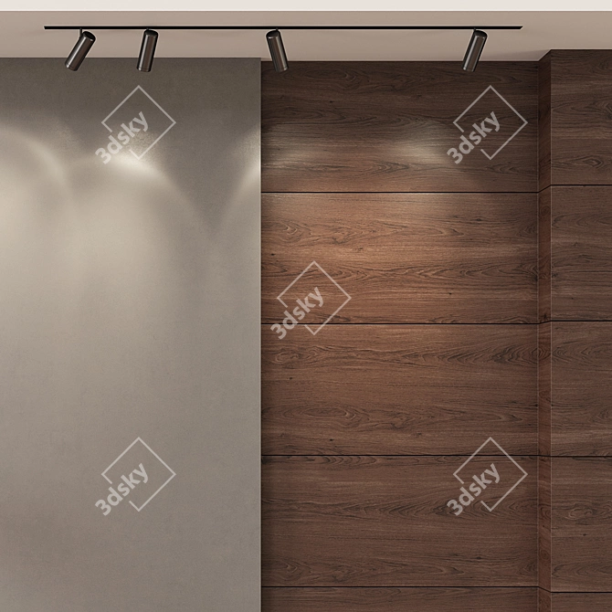 Modern Textured Wall Panel Set 3D model image 4