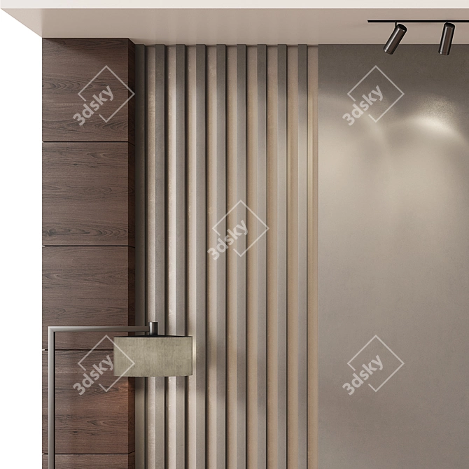 Modern Textured Wall Panel Set 3D model image 5