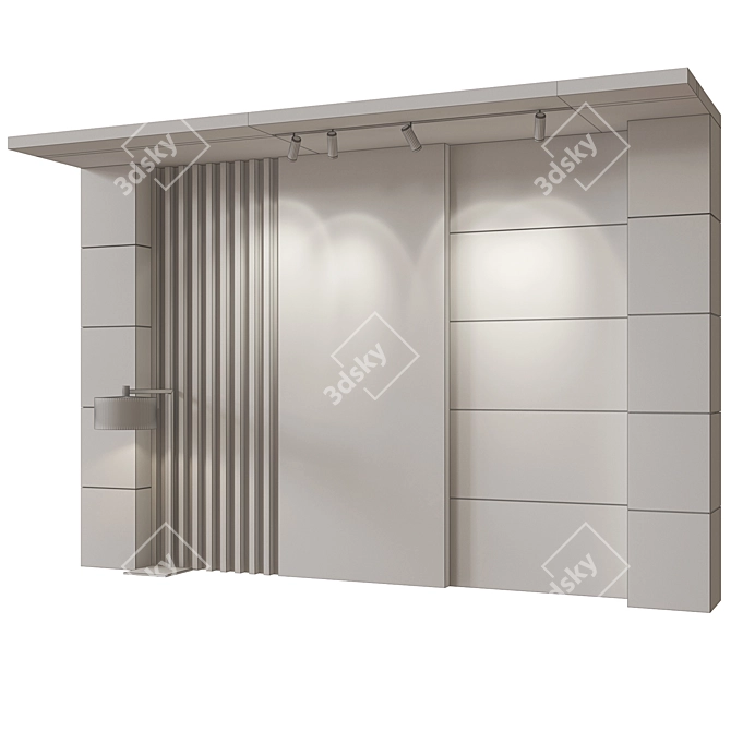 Modern Textured Wall Panel Set 3D model image 7