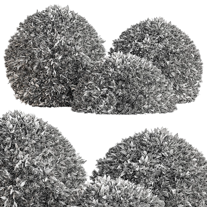 Handcrafted Topiary Ball Bush 3D model image 3