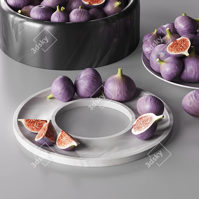 Figs Dishes Set with Opulent Design 3D model image 4