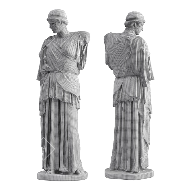 Athena Statue in Metal & Plaster 3D model image 6