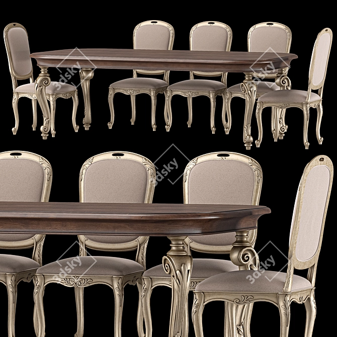 Luxury Roberto Giovannini Dining Set 3D model image 1