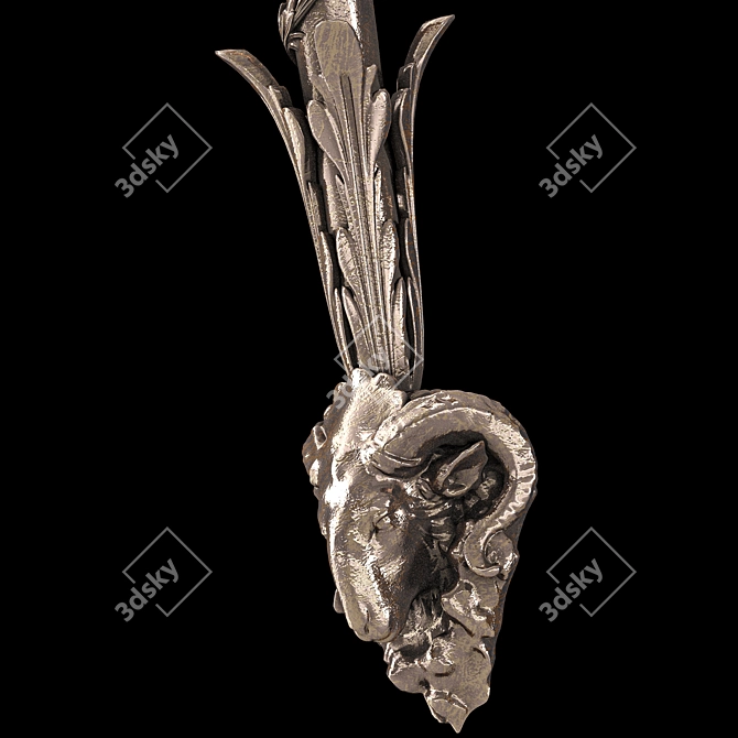 Lion Torch Wall Sconce 3D model image 3