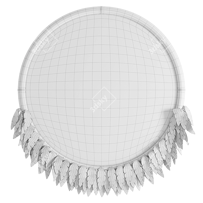 Boho Leather Feather Mirror 3D model image 3