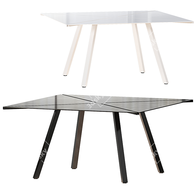 Suniva Steel Garden Table: Modern Outdoor Design 3D model image 1