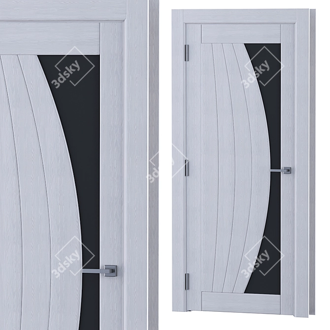 Modern Interior Wooden Doors Set 3D model image 6