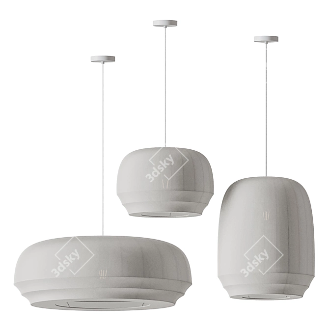 Traditional Pendant Lamp Trio 3D model image 2