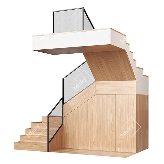 Modular Staircase Model Kit 3D model image 1