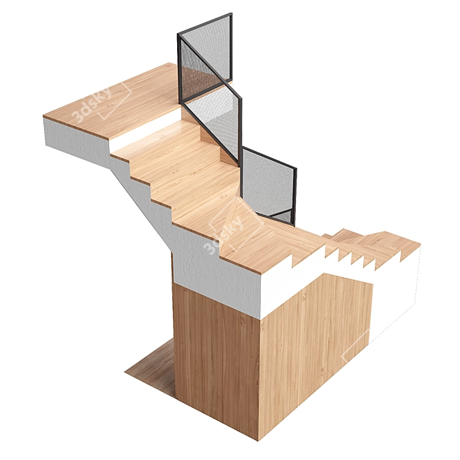 Modular Staircase Model Kit 3D model image 5