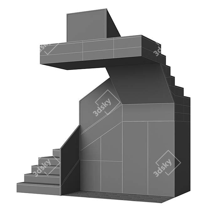 Modular Staircase Model Kit 3D model image 7