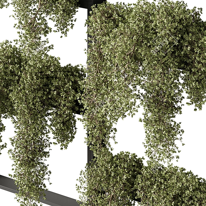 Urban Oasis: Hanging Plant Duo 3D model image 2