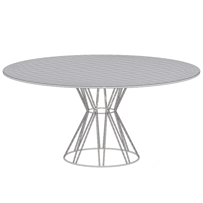 Modern Porcelain Round Steel Table 3D model image 2