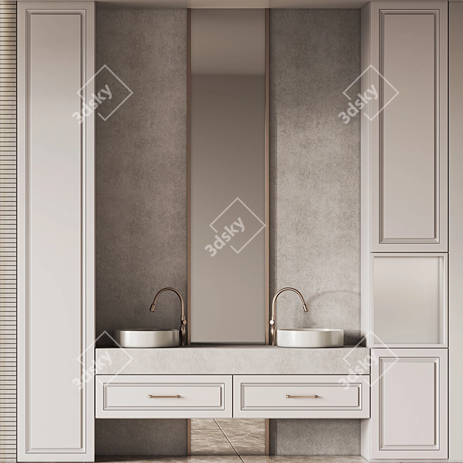 Modern Bathroom Furniture Set 19 3D model image 4