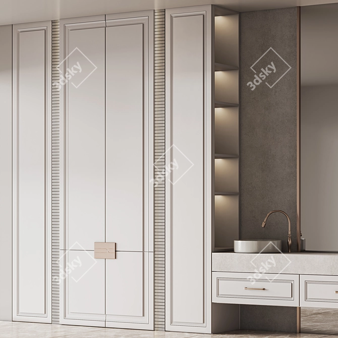 Modern Bathroom Furniture Set 19 3D model image 5