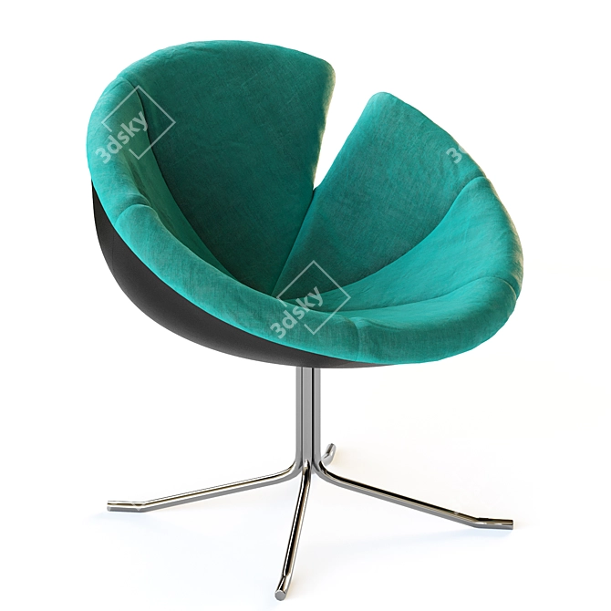 Flexible Fabric Armchair: Customizable Design 3D model image 1