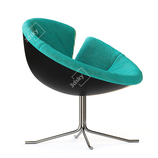 Flexible Fabric Armchair: Customizable Design 3D model image 2