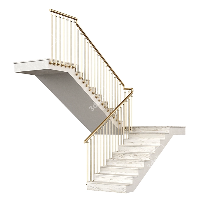 Marble Staircase 3D Model 3D model image 1