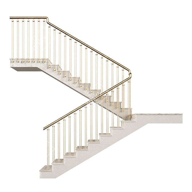 Marble Staircase 3D Model 3D model image 4