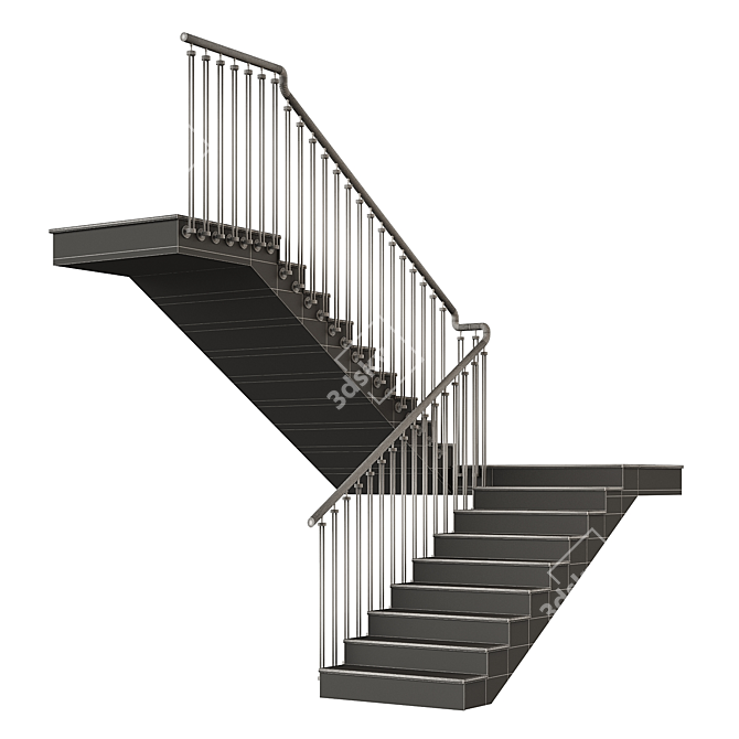 Marble Staircase 3D Model 3D model image 5