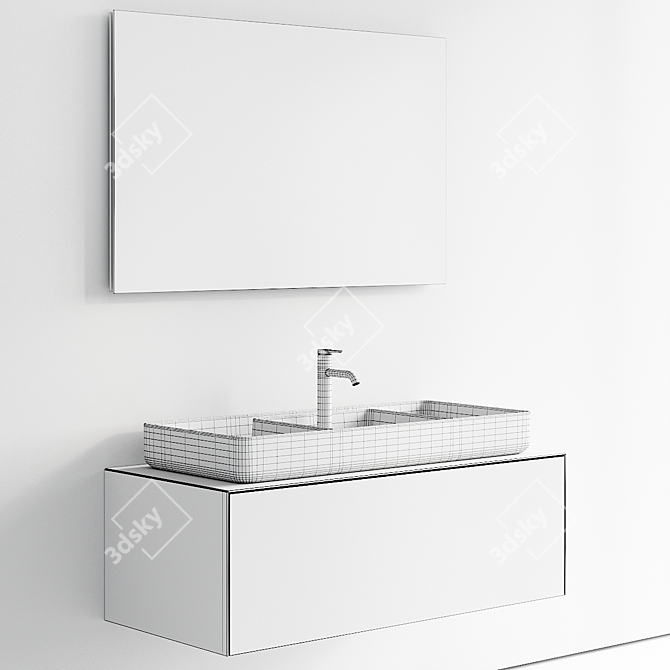 Stark White Tulip Vanity Set 3D model image 5