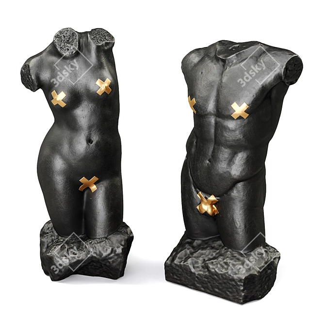  Mythic Duo Sculpture: Divine Beauty 3D model image 5