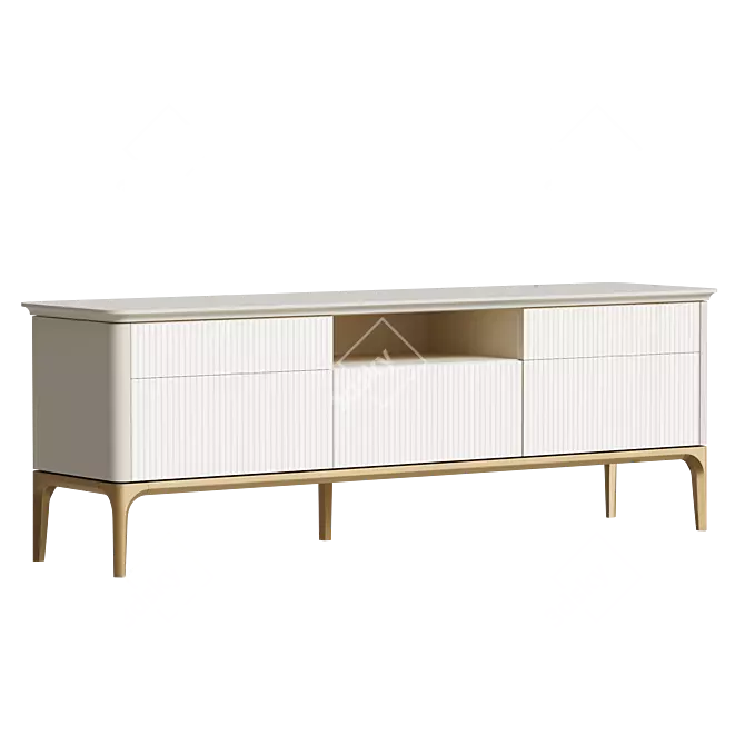 Primo Gold TV Stand Cabinet 3D model image 1