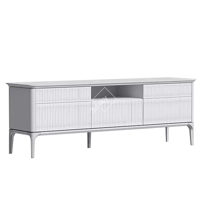 Primo Gold TV Stand Cabinet 3D model image 2