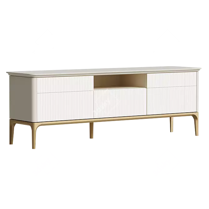 Primo Gold TV Stand Cabinet 3D model image 3