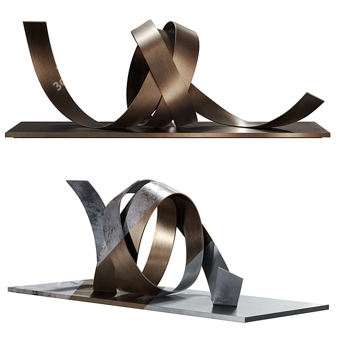  Modern Metal Knot Sculpture 3D model image 1