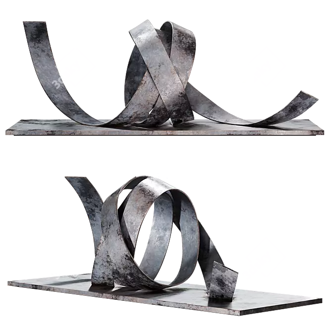  Modern Metal Knot Sculpture 3D model image 3