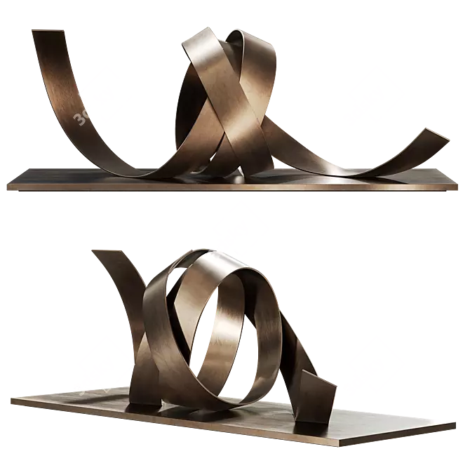  Modern Metal Knot Sculpture 3D model image 4